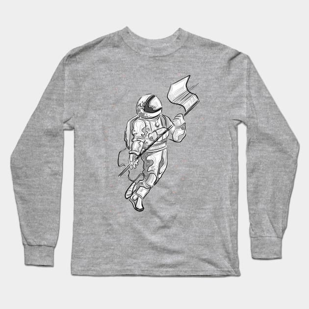 Austronaut ink vector illustration Long Sleeve T-Shirt by bernardojbp